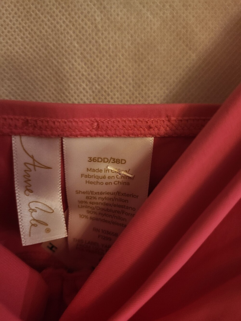 Anne Cole Women's Ruch Tankini Swimsuit Top In Pink Sz 36DD/ 38D - Picture 3 of 7